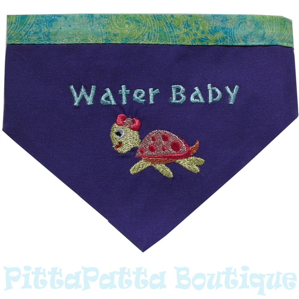 Dog Bandana 25-35cm Purple Water Baby Design