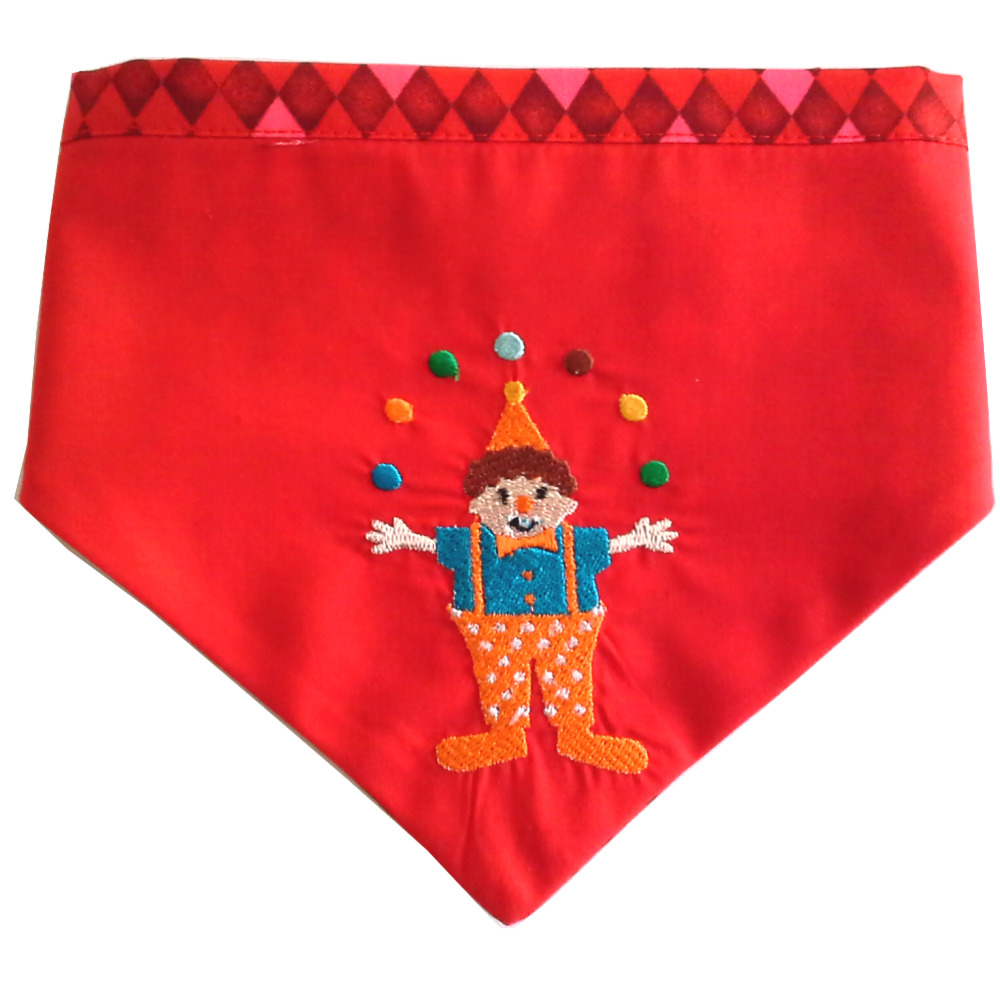 Dog Bandana 37-47cm Red Clown Design