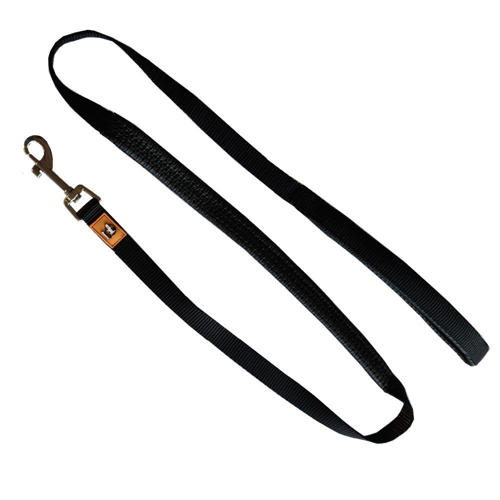 Canny Padded Handle Dog Lead 120cm Black (Small/Medium 15mm)