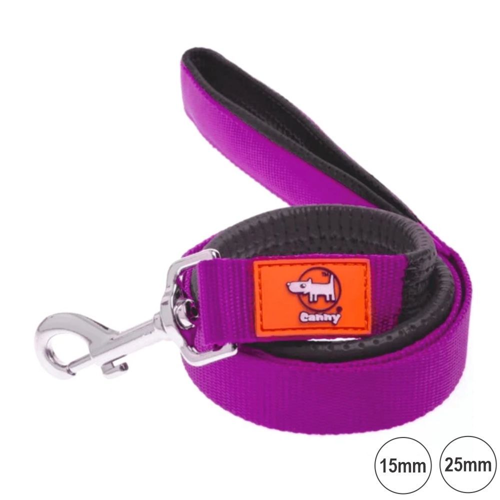 Canny Padded Handle Dog Lead 120cm Purple
