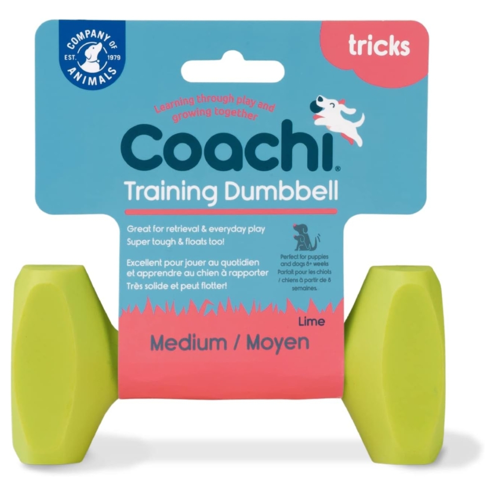 Coachi Training Dumbbell Lime Medium Dog Toy