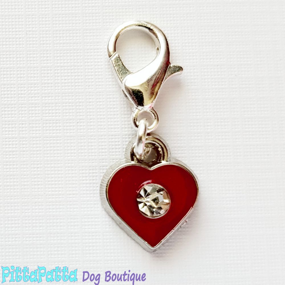Dog Collar Charm - Red Heart