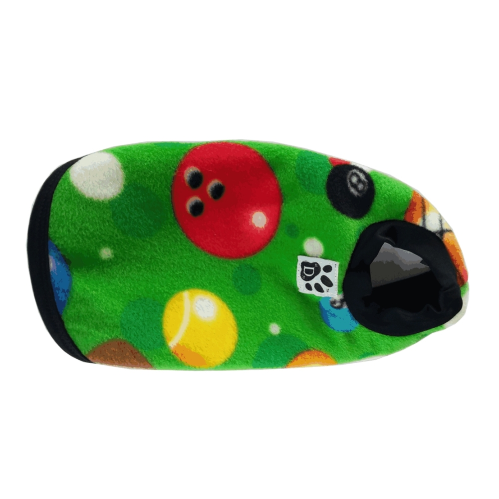 Double Polar Fleece Dog Coat Green Ball (21cm)