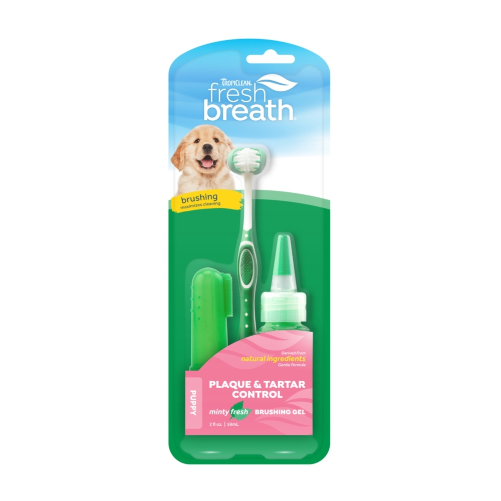 TropiClean Fresh Breath Oral Care Kit for Puppies