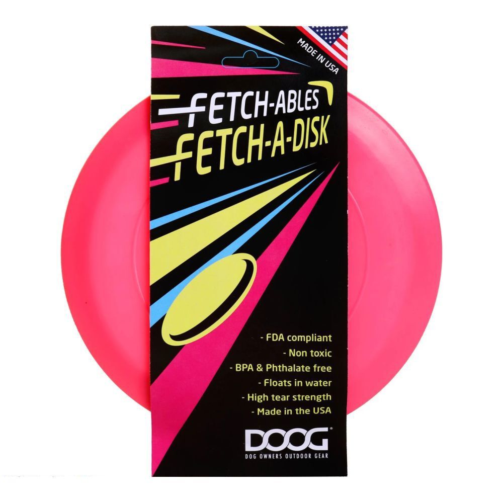 DOOG Fetch-ables Fetch-a-Disc Pink Frisbee Dog Toy