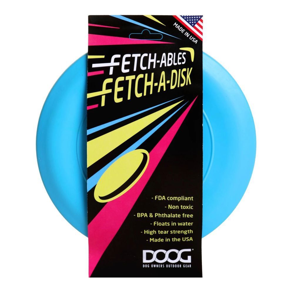 DOOG Fetch-ables Fetch-a-Disc Blue Frisbee Dog Toy