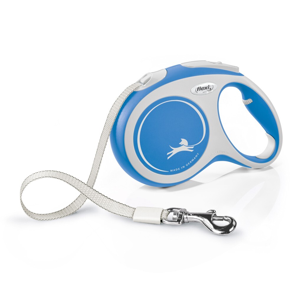 Flexi New Comfort Retractable Tape Leash 5m Blue S,M,L