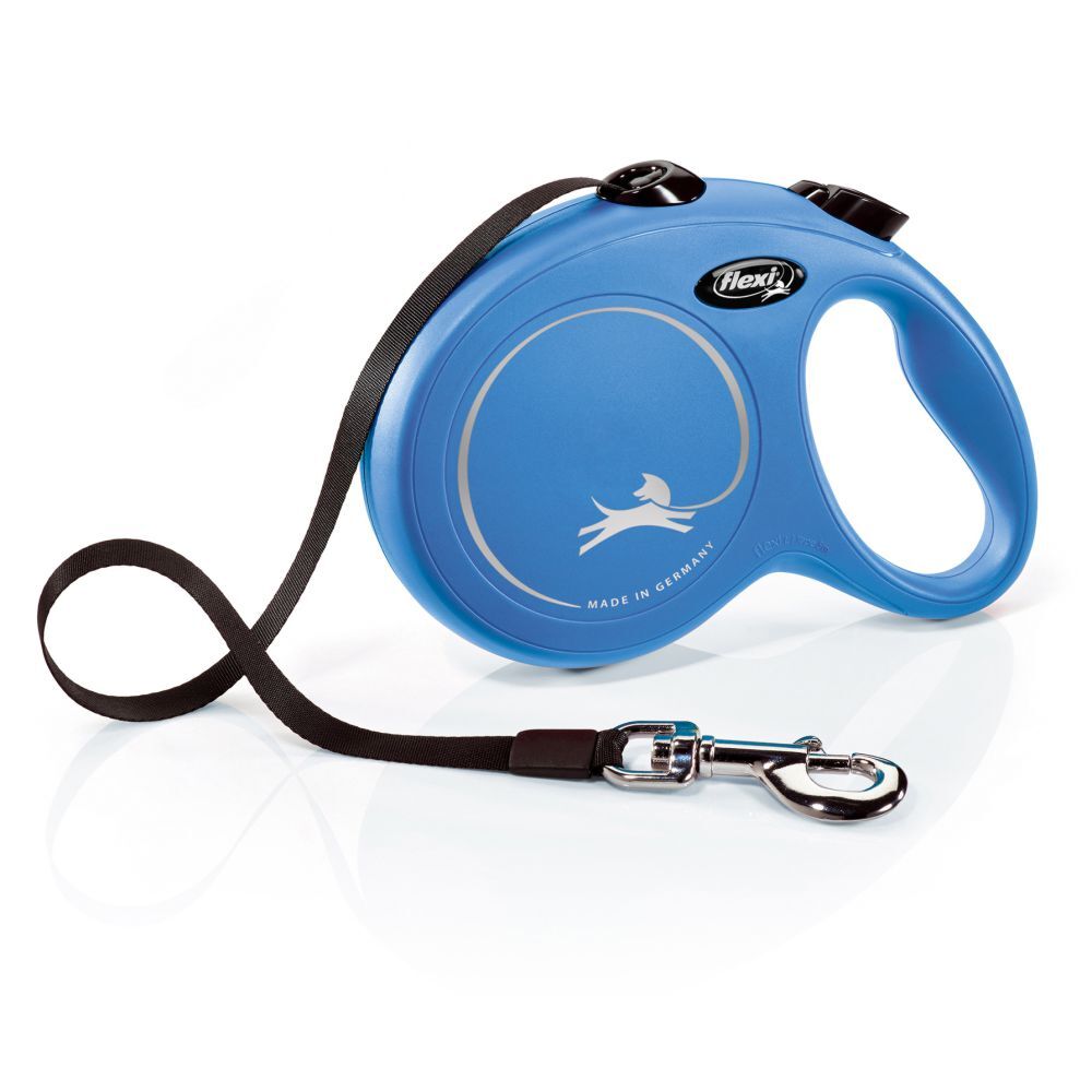 Flexi New Classic Retractable Tape Leash Blue S, M, L