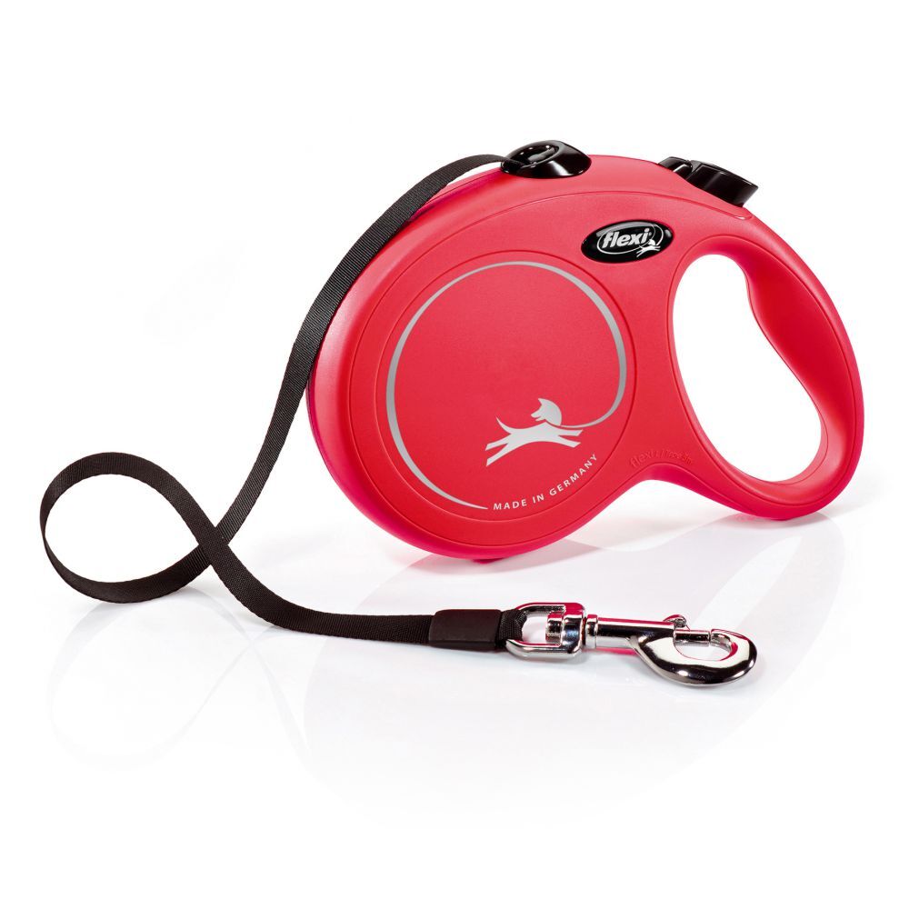 Flexi New Classic Retractable Tape Leash Red S, M, L