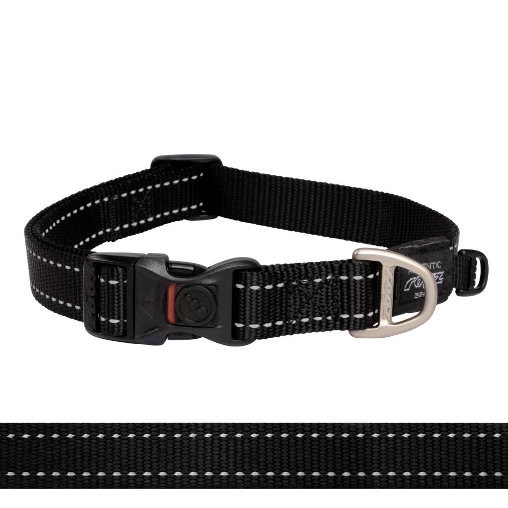 Rogz Classic Reflective Dog Collar, Black XS, S, M, L, XL, XXL