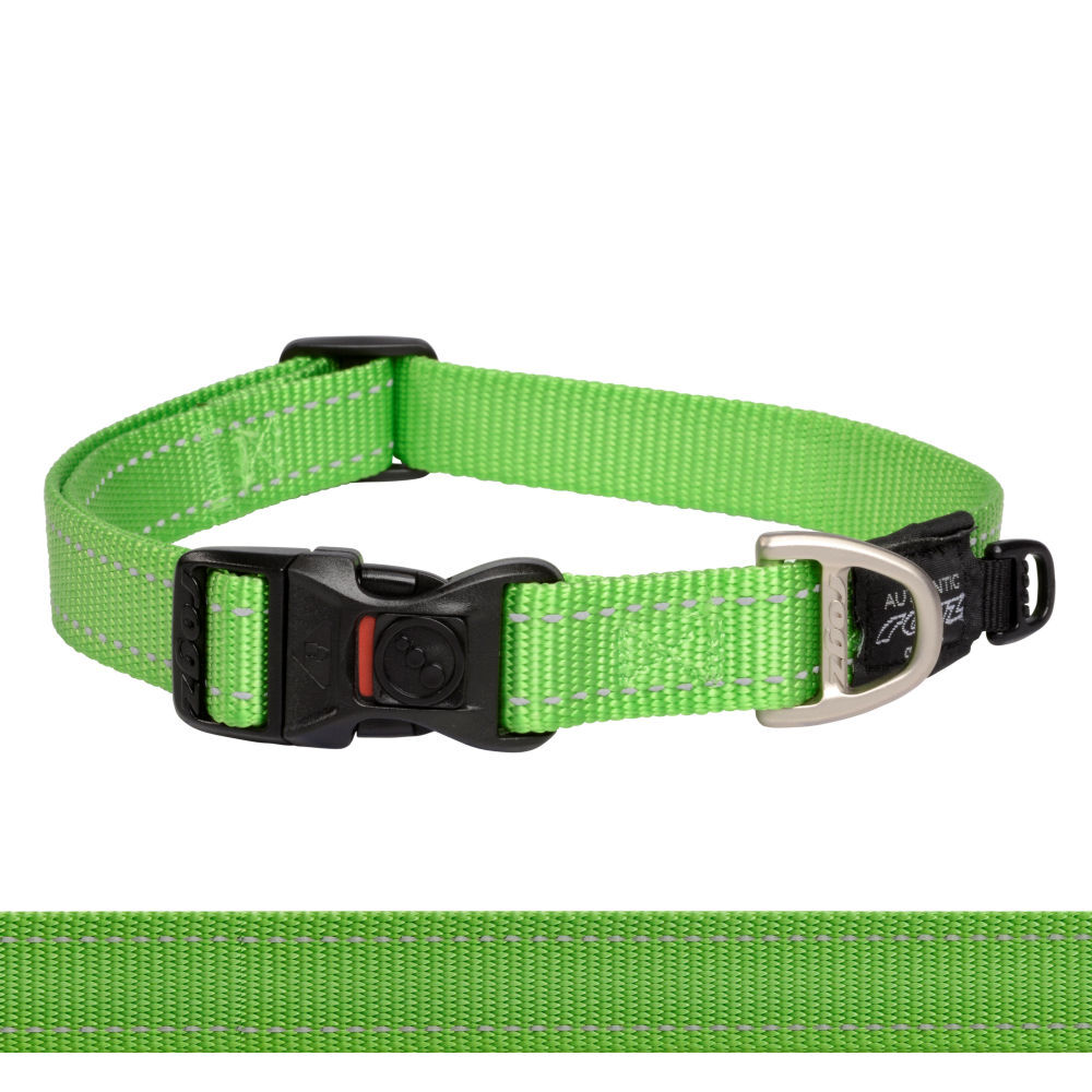 Rogz Classic Reflective Dog Collar, Lime XS, S, M, L, XL