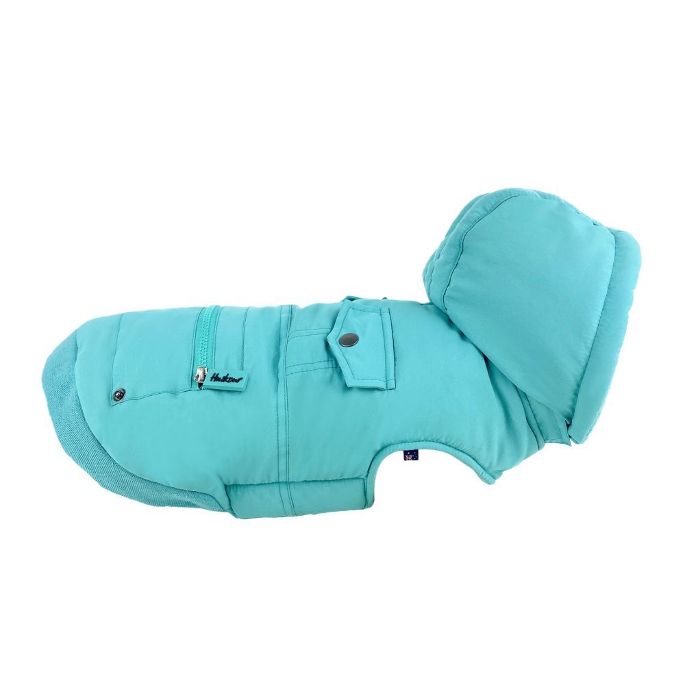Huskimo Mt Buller Periwinkle Aqua Dog Coat with Removable Hood (60cm)