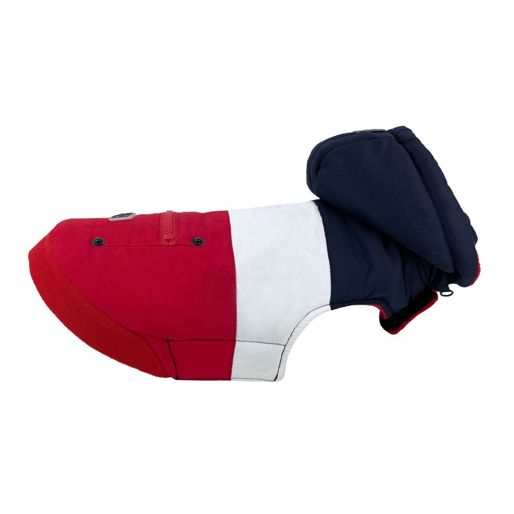 Huskimo Mt Buller Navy Red Dog Coat with Removable Hood (67cm)