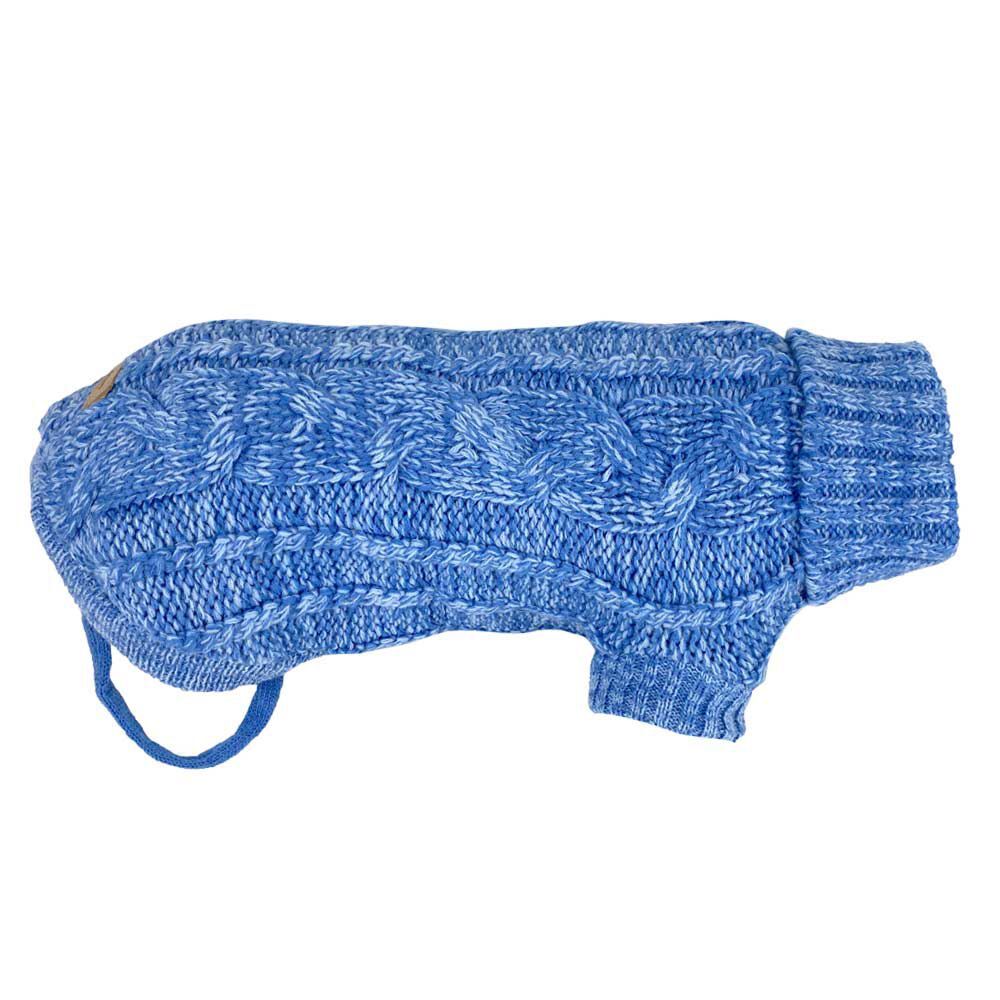 Huskimo Cable Knit Chambray Blue Dog Jumper (60cm)
