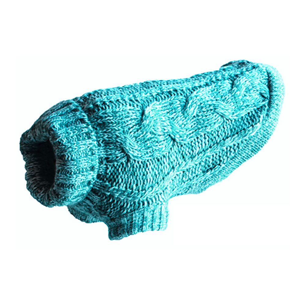 Huskimo Chunky Knit Turquoise Melange Dog Jumper (67cm)