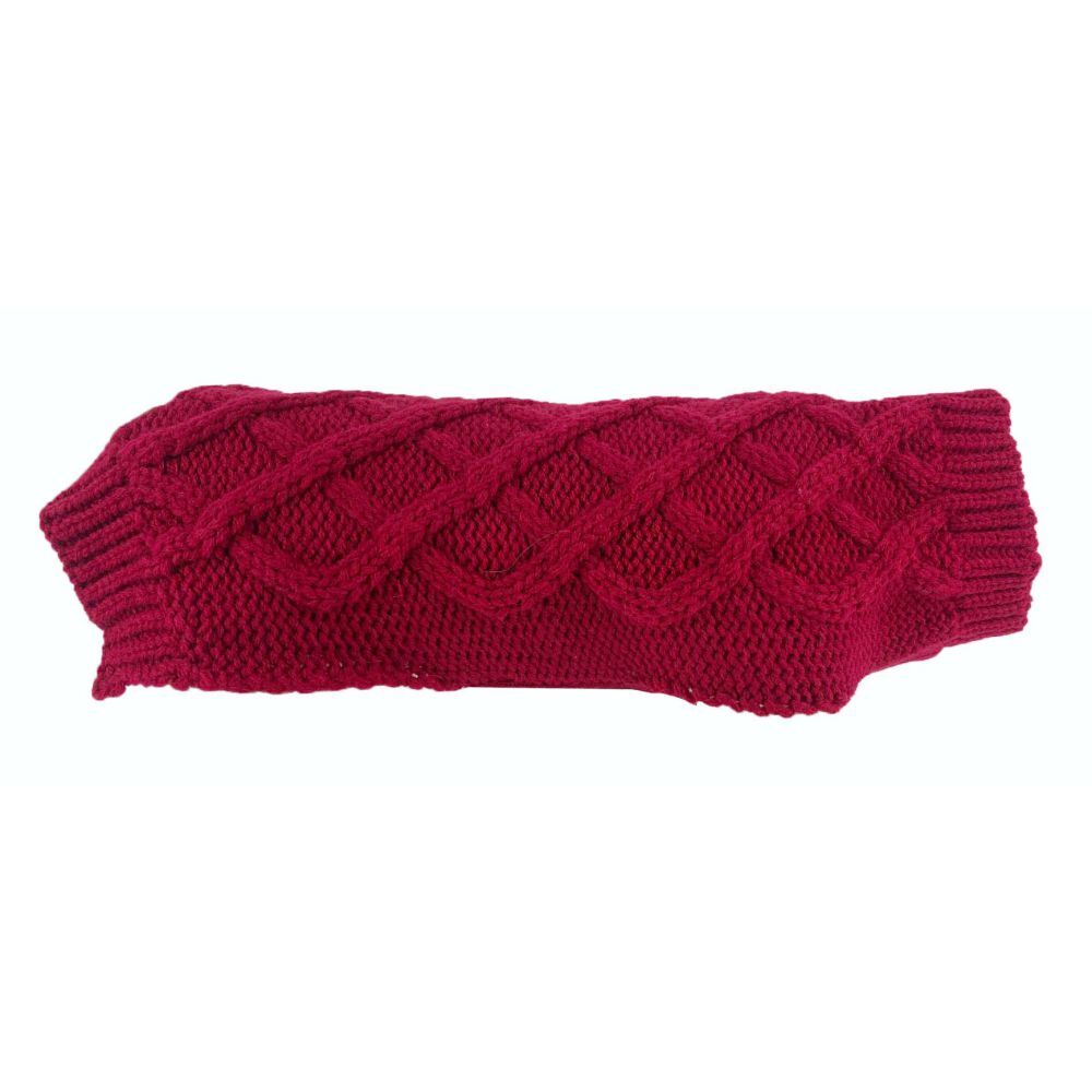 Huskimo Diamond Cable Dog Jumper Scarlet (33cm)