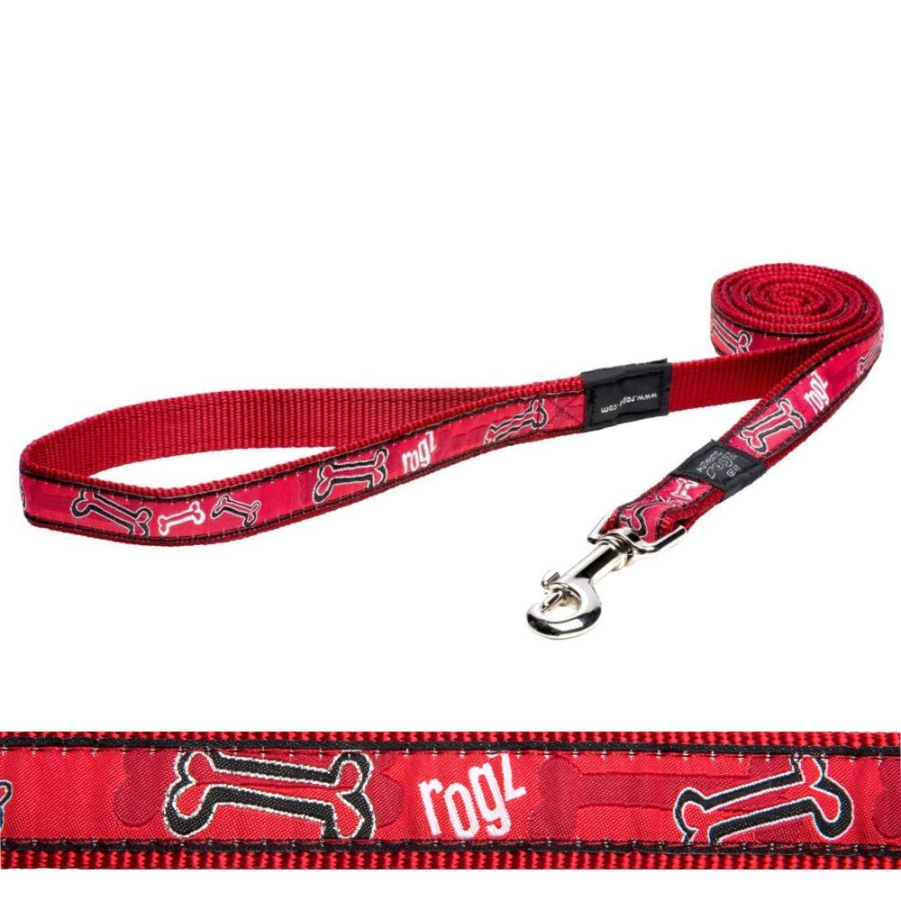 Rogz Classic Lead Fancy Dress, Red Rogz Bone Design (Large)
