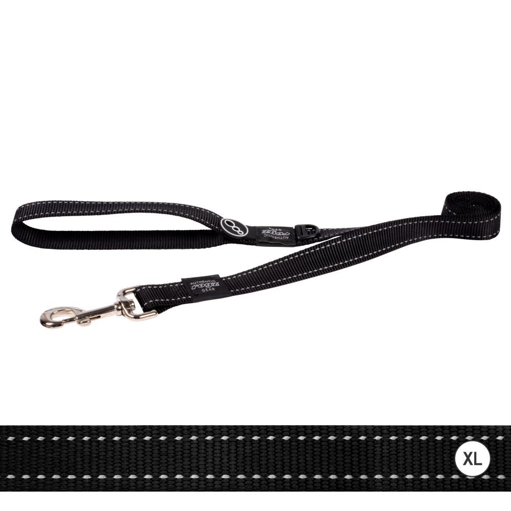 Rogz Classic Reflective Dog Lead, Black (XLarge)