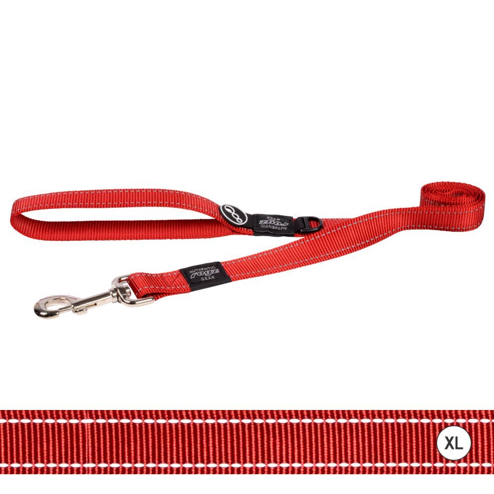 Rogz Classic Reflective Dog Lead, Red (XLarge)
