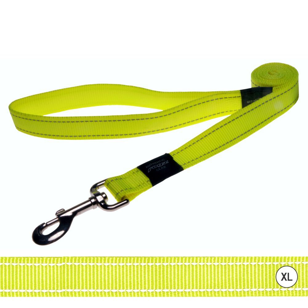 Rogz Classic Reflective Dog Lead, Dayglo Yellow (XLarge) OLD STYLE