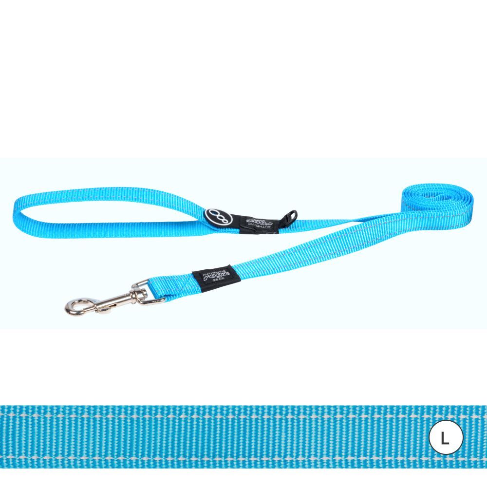 Rogz Classic Reflective Dog Lead, Turquoise (Large)
