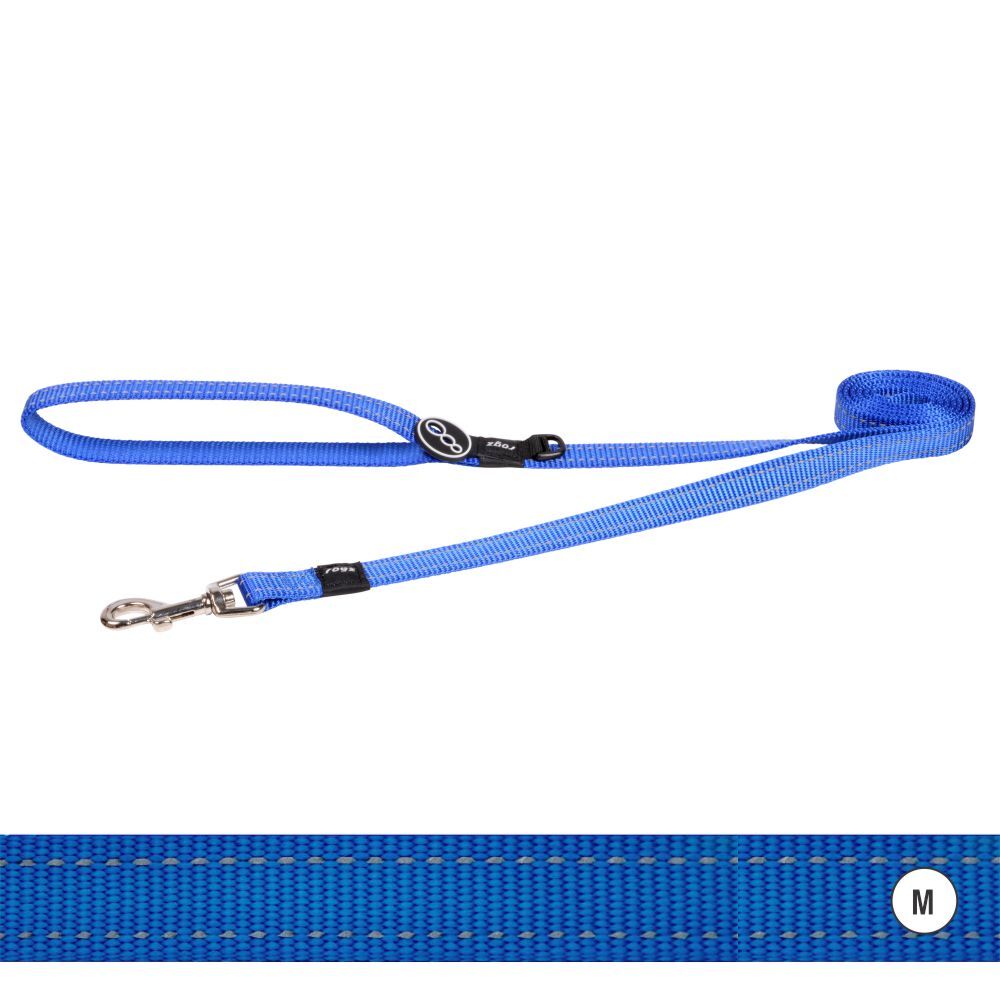 Rogz Classic Reflective Dog Lead, Blue (Medium)