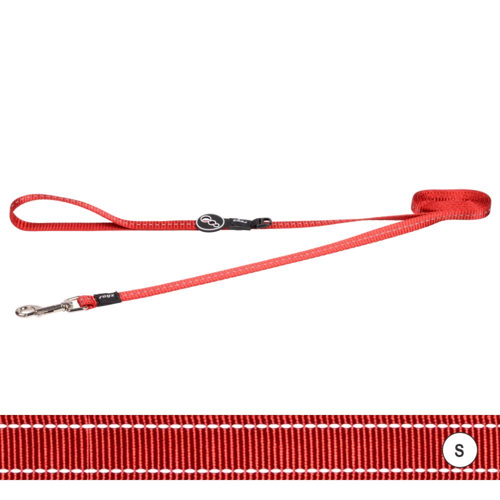 Rogz Classic Reflective Dog Lead, Red (Small)