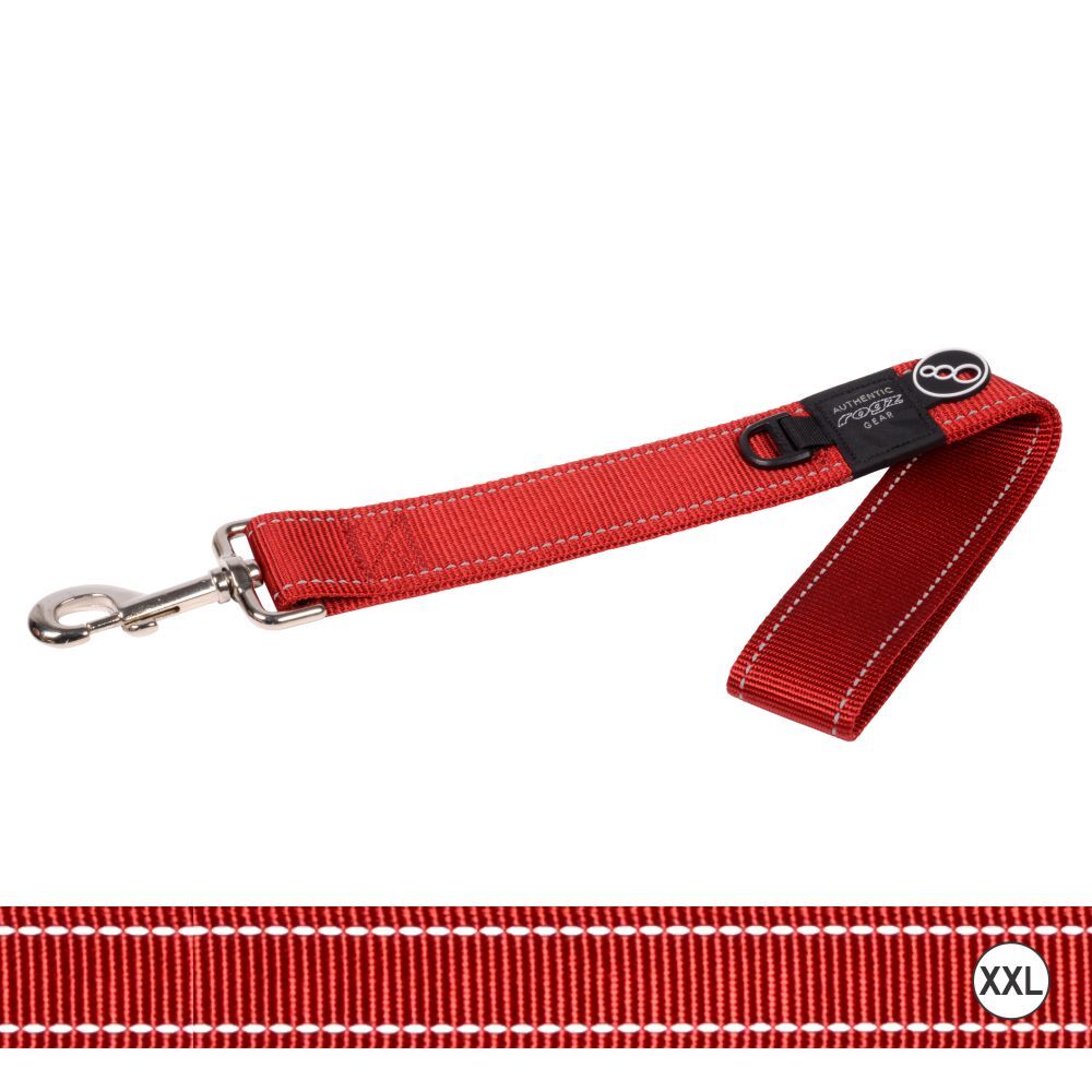 Rogz Classic Reflective Dog Lead, Red XXLarge 50cm