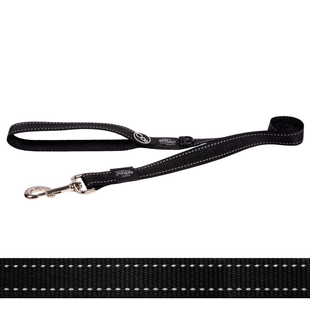 Rogz Classic Reflective Dog Lead, Black S, M, L, XL