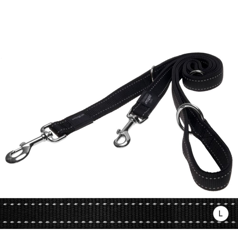 Rogz Reflective Multi Function Lead Black (Large)
