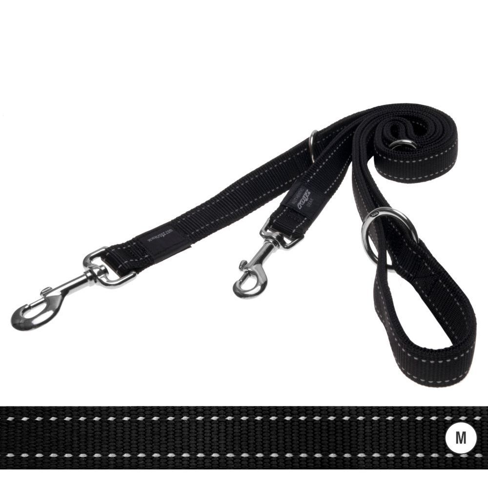 Rogz Reflective Multi Function Lead Black (Medium)