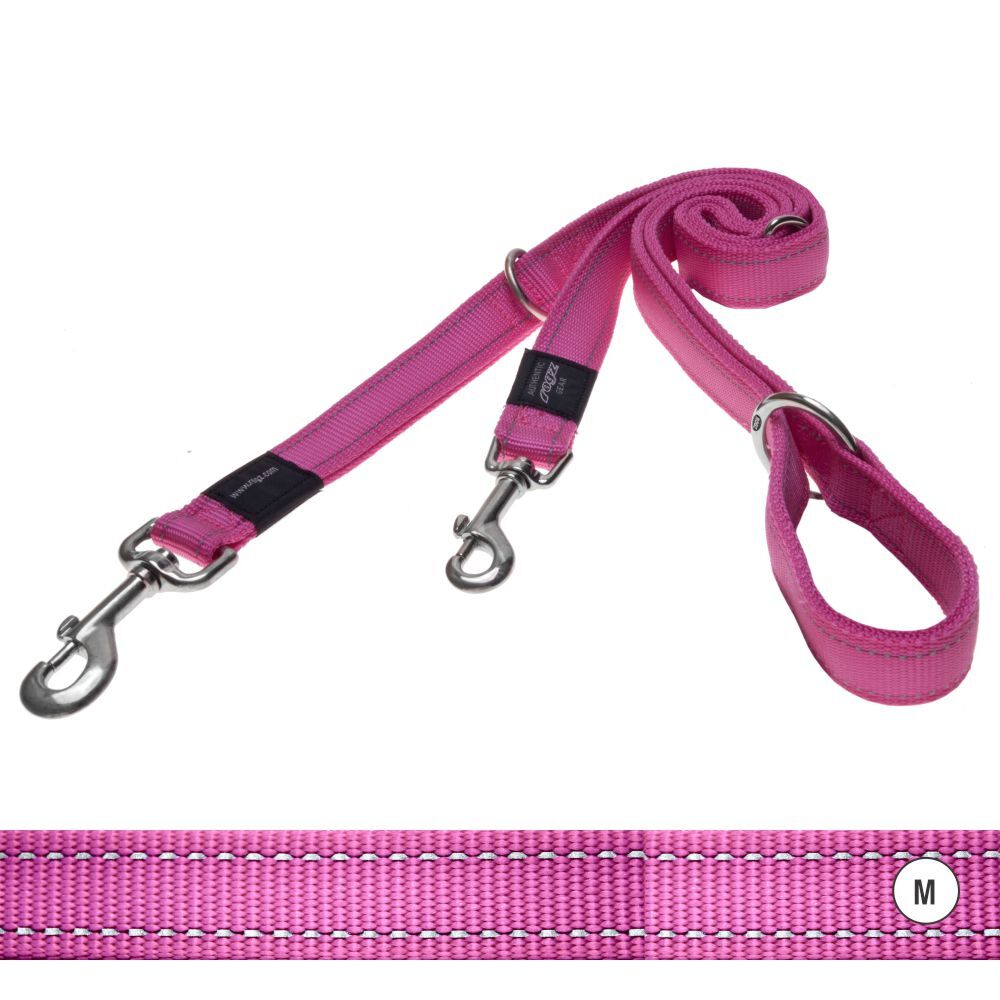 Rogz Reflective Multi Function Lead Pink (Medium)
