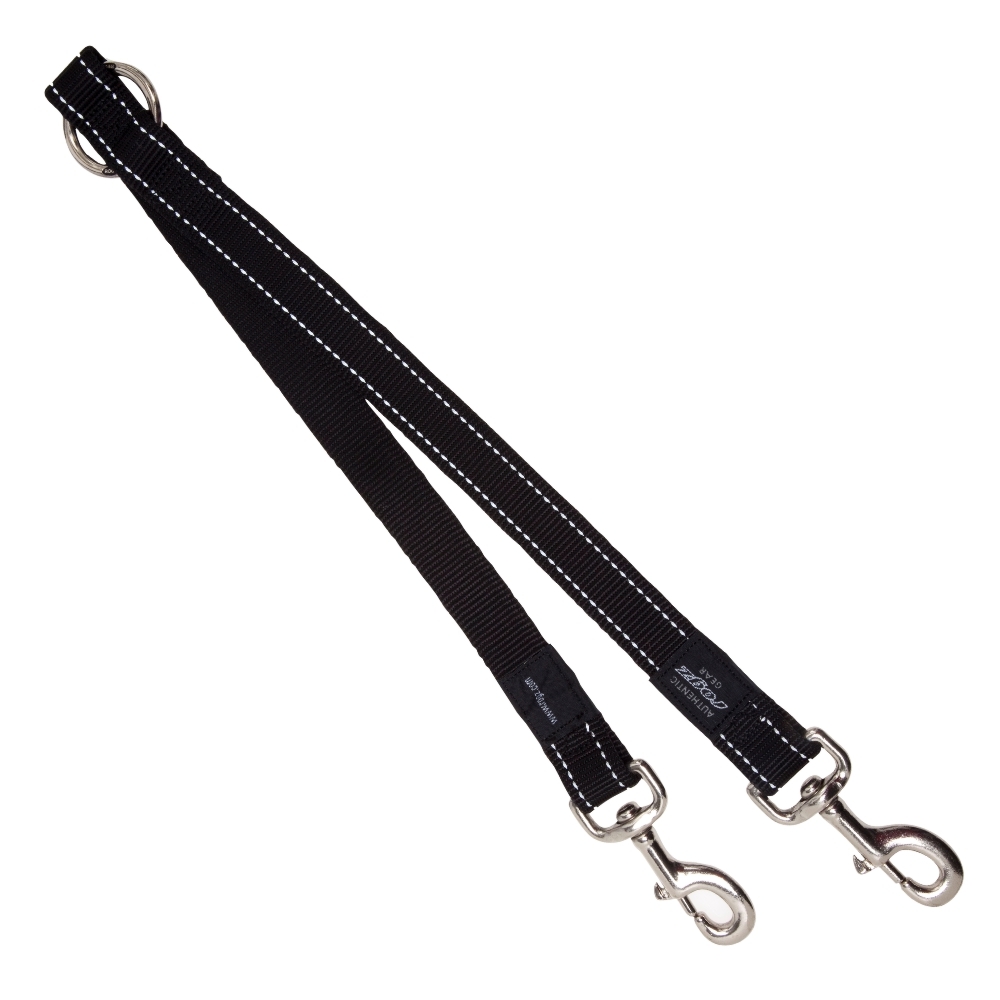 Rogz Double Split Lead Reflective Black (XLarge)