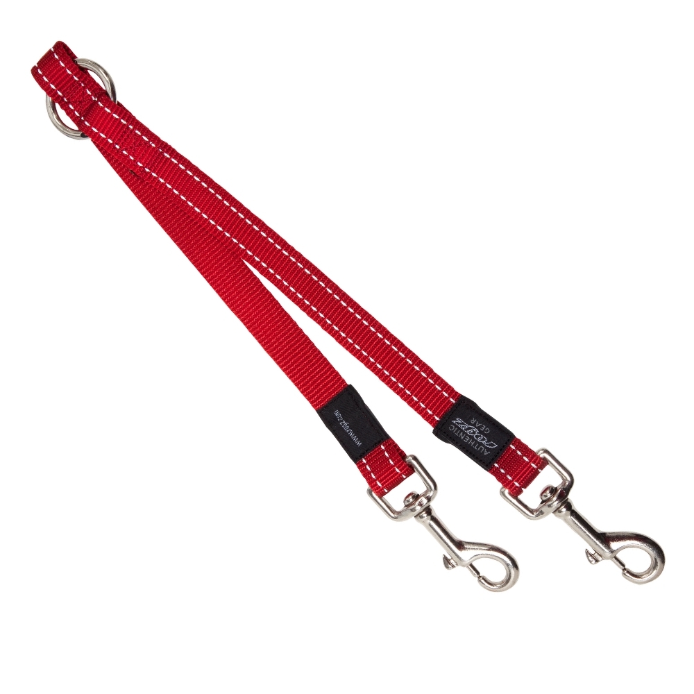 Rogz Double Split Lead Reflective Red (Large)