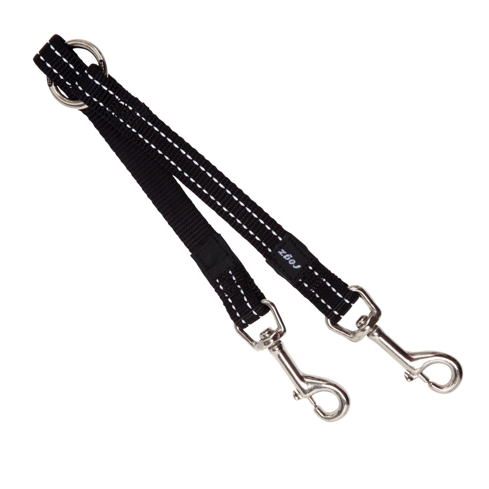 Rogz Double Split Lead Reflective Black M, L, XL