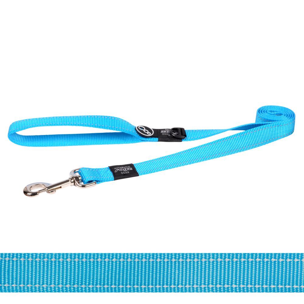 Rogz Classic Reflective Dog Lead, Turquoise S, M, L, XL