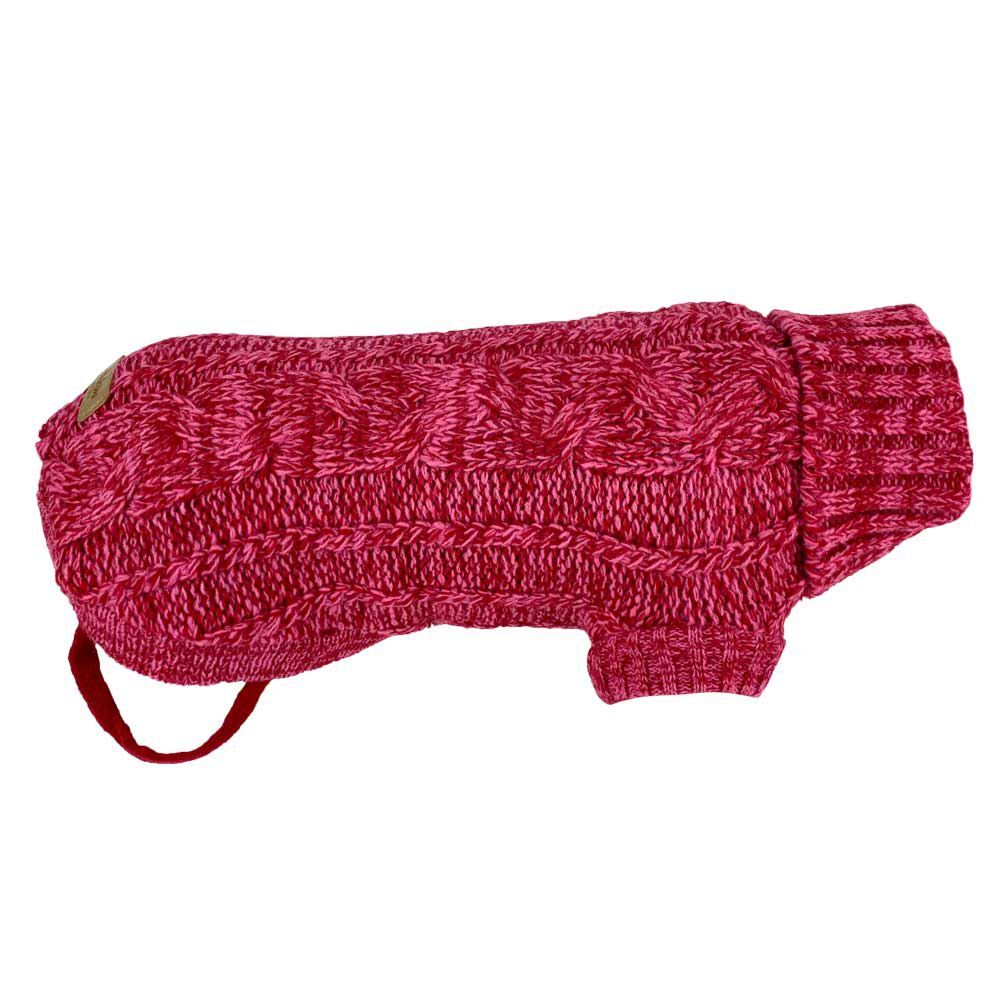 Huskimo Cable Knit Chambray Red Dog Jumper 33cm, 40cm, 46cm, 52.5cm