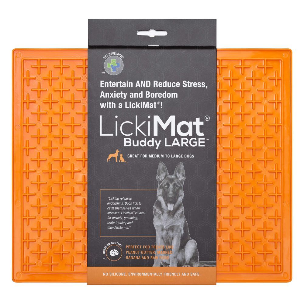 LickiMat Buddy X-Large Mat for Cats & Dogs (Orange)