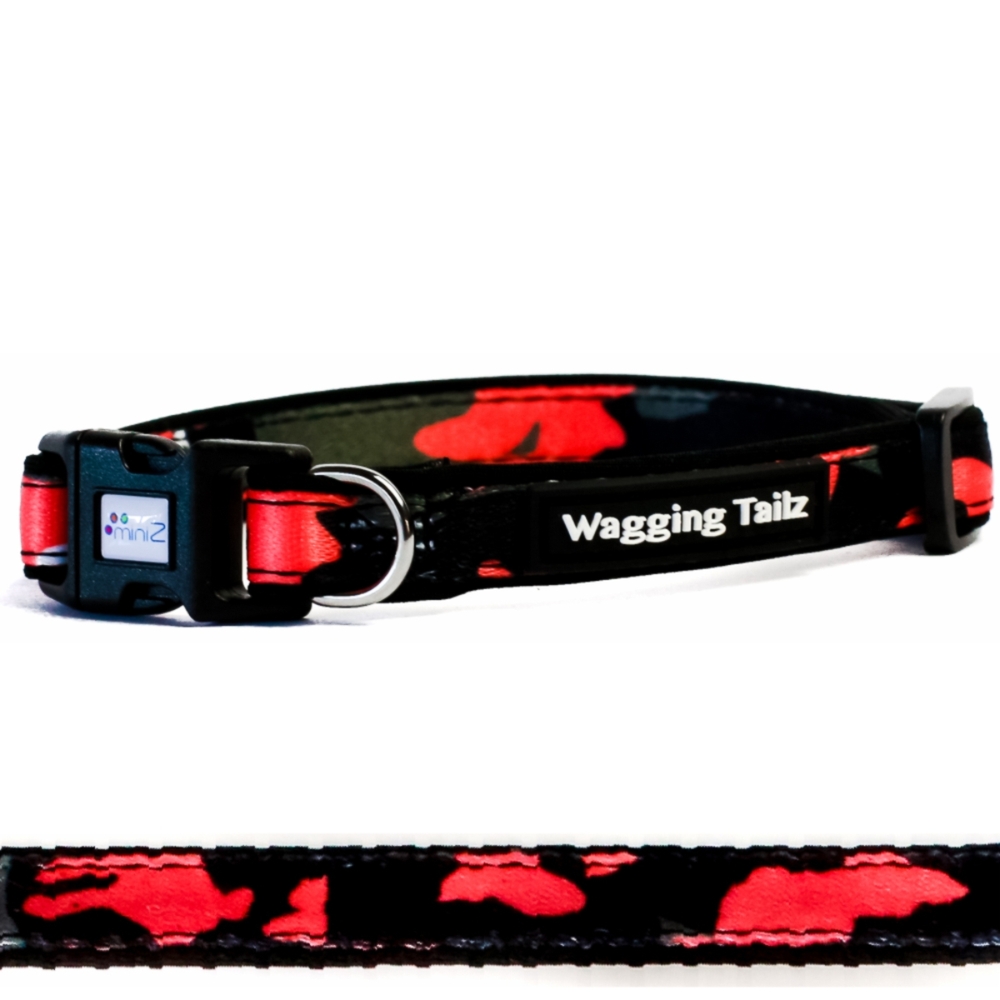 miniZ Camo Black Toy Breed & Puppy Dog Collar S, L