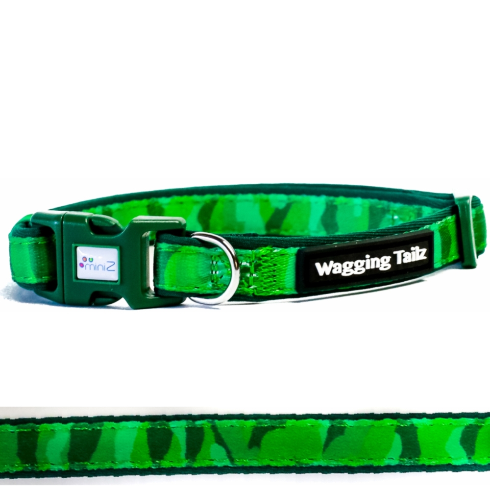 miniZ Camo Green Toy Breed & Puppy Dog Collar S, L