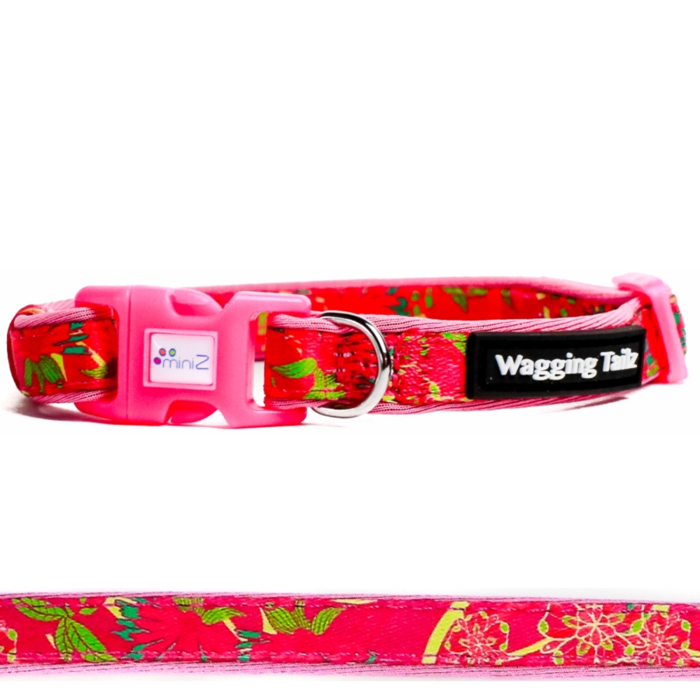 miniZ Poppy Pink Toy Breed & Puppy Dog Collar