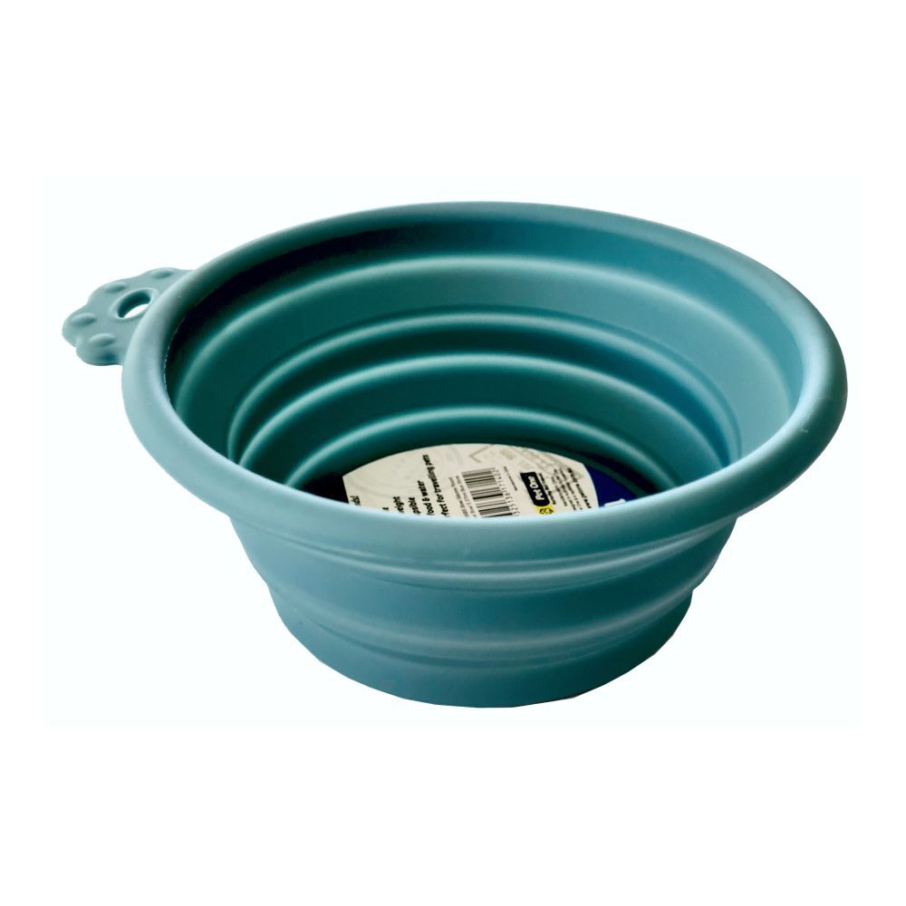 Pet One Silicone Round Travel Bowl Blue Stone 370ml, 760ml