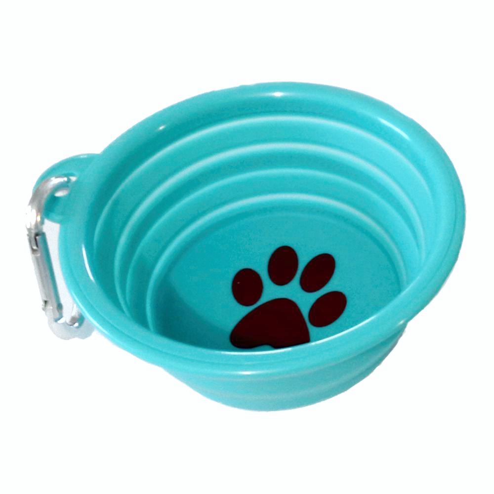 P4P's Pop Up Portable Travel Dog Bowl 370ml (Aqua)