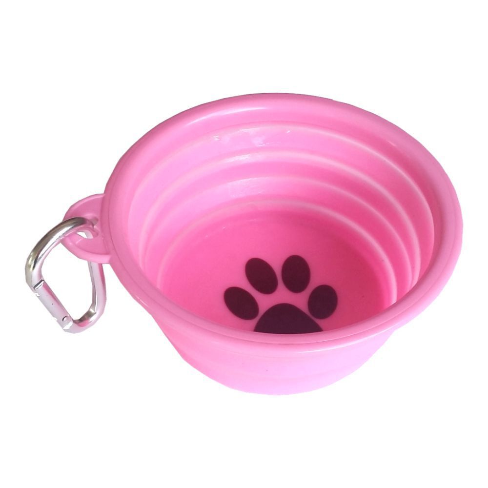 P4P's Pop Up Portable Travel Dog Bowl 370ml (Pink)