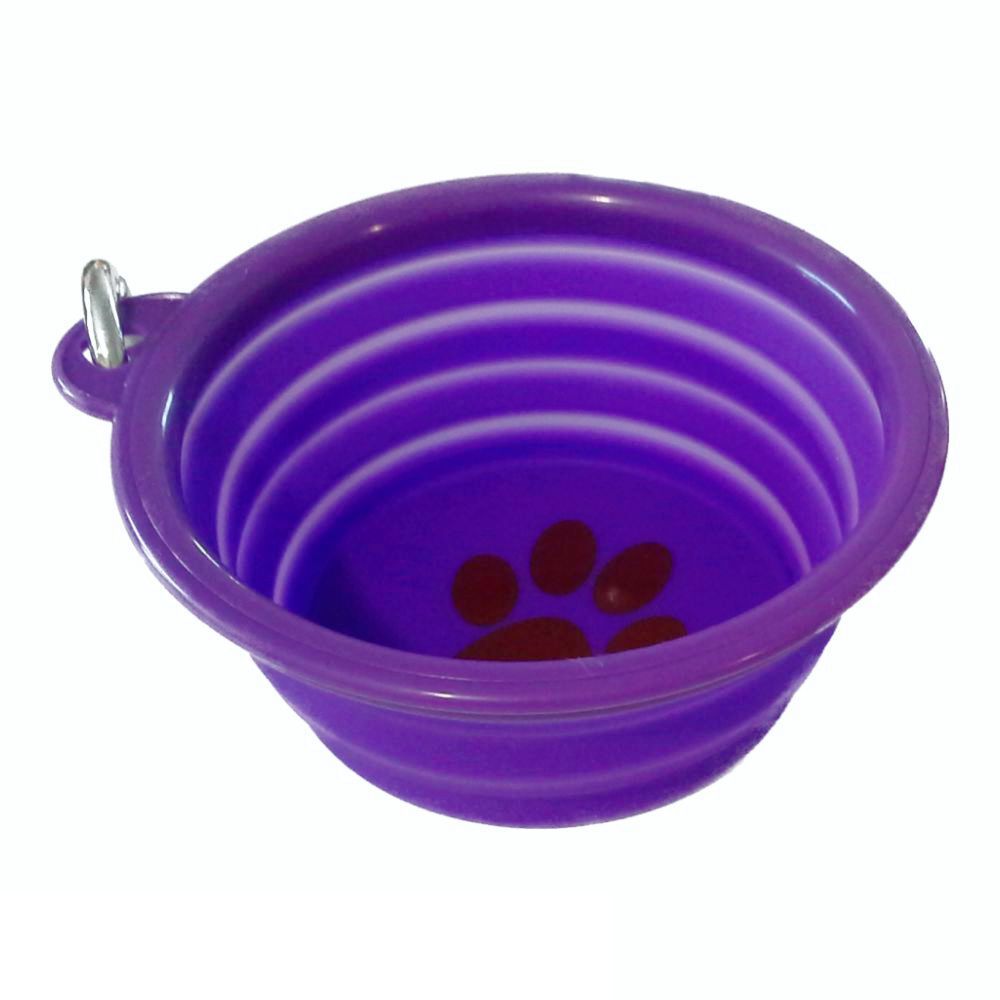 P4P's Pop Up Portable Travel Dog Bowl 370ml (Purple)