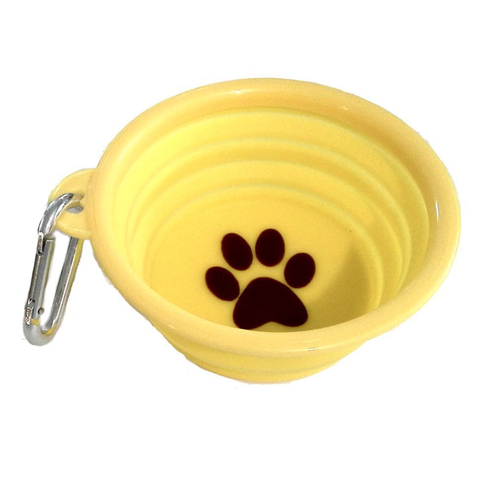 P4P's Pop Up Portable Travel Dog Bowl 370ml (Yellow)