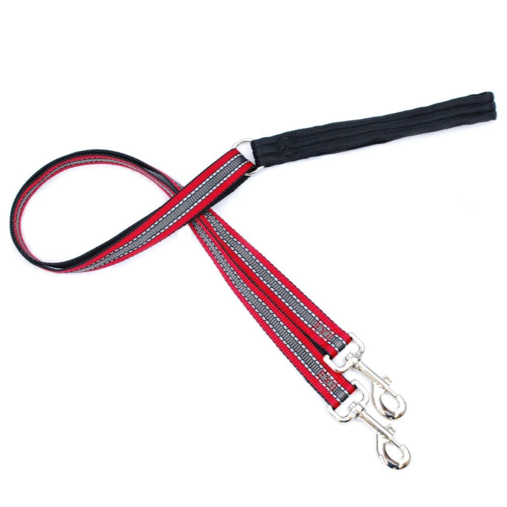 Freedom Training Dog Lead Reflective Red with Black Handle