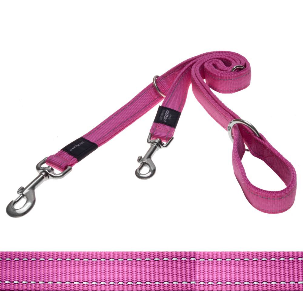 Rogz Reflective Multi Function Lead Pink M, L, XL
