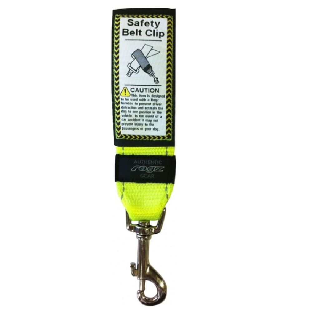 Rogz Car Safety Belt Clip DayGlo Yellow