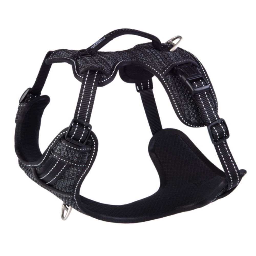 ROGZ Explore Padded Dog Harness, Black Reflective (Large)
